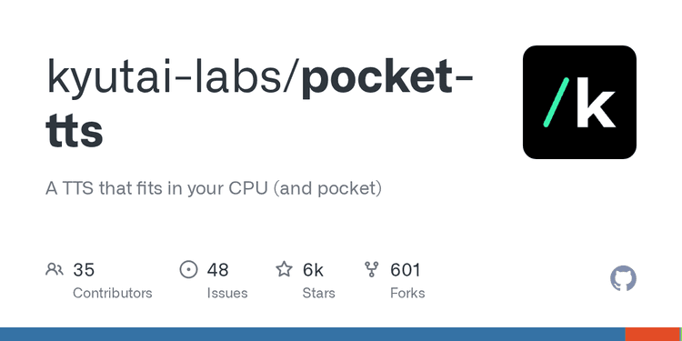 Pocket-TTS de Kyutai permet de générer une voix IA locale en environ 200 ms sur CPU, sans GPU ni API externe.